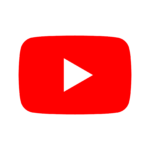 The YouTube logo which is red with a white arrowhead or play symbol in the centre
